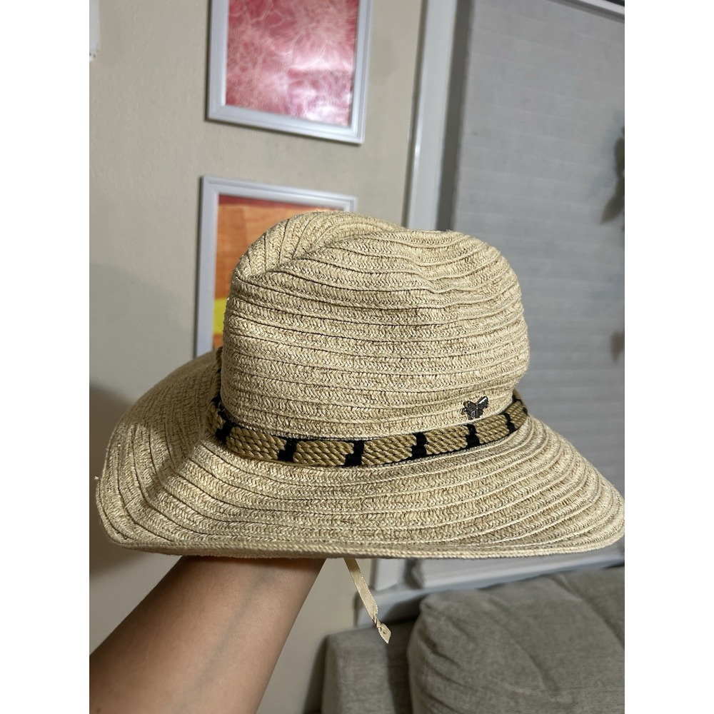 Kallina Natural Paper Straw Wide Brim Hat Packable Crushable Beachwear Resort